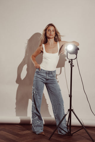 Straight leg jeans ster blauw - Viola