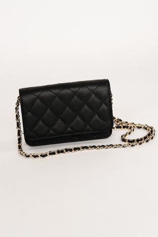 Leren crossbody tas zwart - Lyla