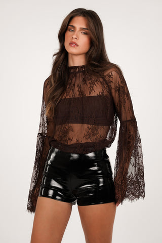 Leatherlook short zwart - Dani