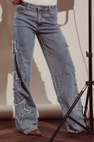 Straight leg jeans ster blauw - Viola