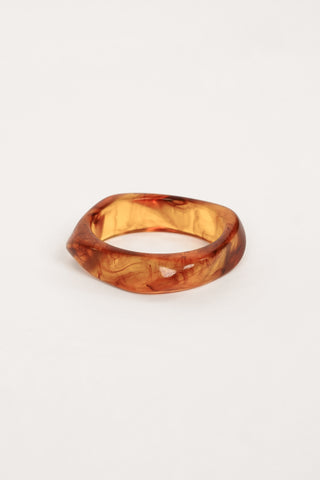 Bangle armband hoekig marmer bruin - Madelon