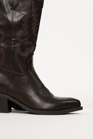 Cowboy laarzen geborduurd bruin - Rose