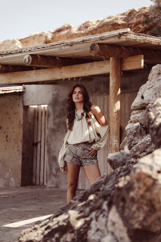 Wijde halter top groen - Liza