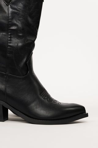 Cowboy laarzen geborduurd zwart - Rose