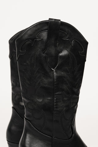 Cowboy laarzen geborduurd zwart - Rose