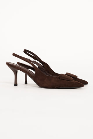 Slingback pumps suede bruin - Chloe
