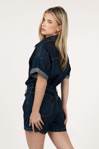 Playsuit denim donker blauw - Romy