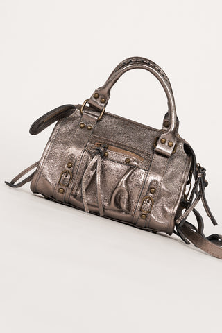 Leren slouchy handtas brons - Bailey