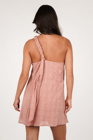Mini jurkje one shoulder roze - Naomi