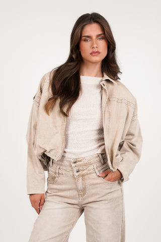 Denim jacket wijd beige - Livy