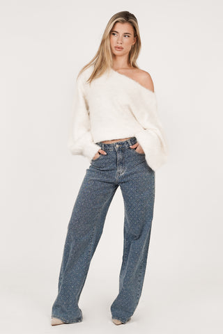 Fluffy trui wit - Bowie