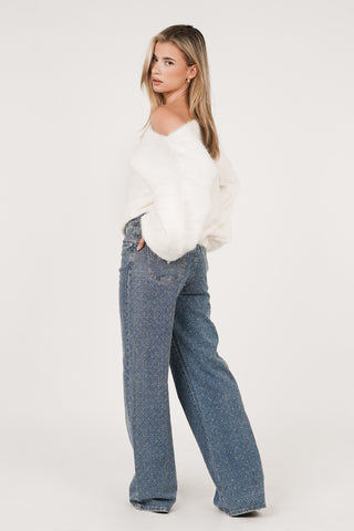 Fluffy trui wit - Bowie