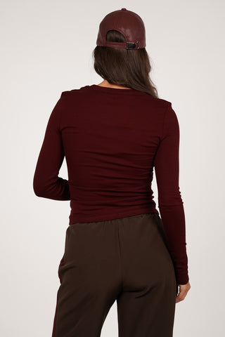 Baseball cap leatherlook bordeaux - Aileen