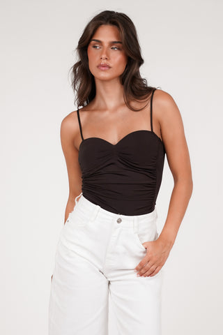 Stretch body met cups bruin - Kate