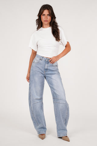 Balloon fit jeans blauw - Elenor