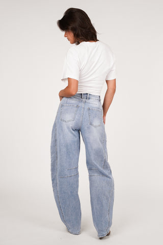 Balloon fit jeans blauw - Elenor