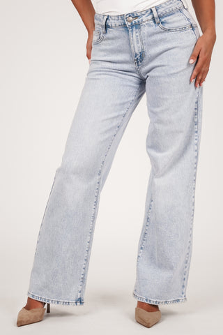 Straight leg jeans met sterren licht blauw - Gillian