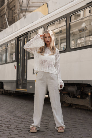 Gehaakte pullover ecru - Nikki