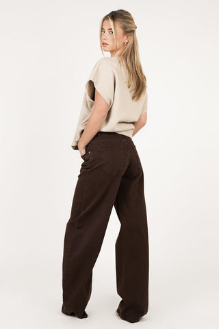 Balloon fit jeans bruin - Brooklyn