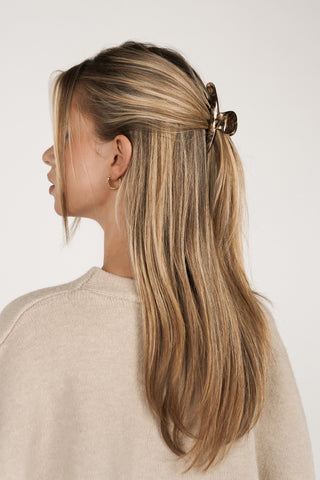 Haarclip klein smal marmer bruin - Bodie