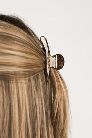 Haarclip klein smal marmer bruin - Bodie