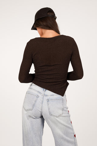 Baseball cap leatherlook bruin - Aileen