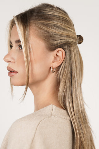 Kleine oorringen goud met diamantjes - Emmy