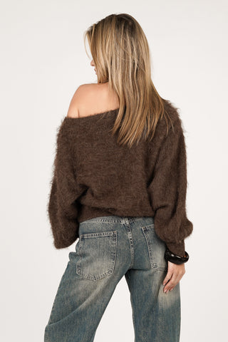 Fluffy trui bruin - Bowie