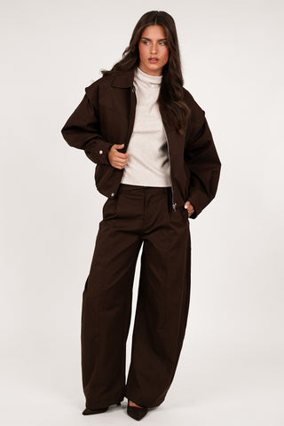 Balloon fit pantalon bruin - Mara