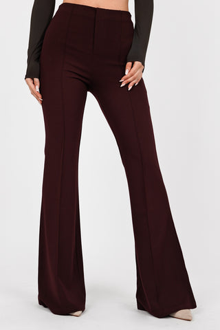 Flared pantalon met bies bordeaux - Poppy