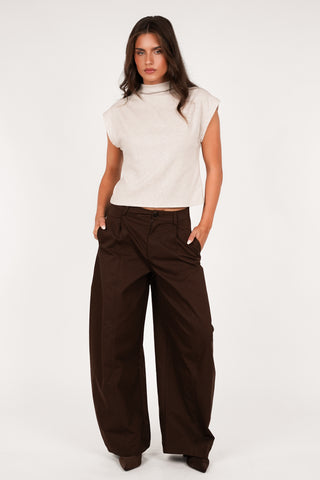Balloon fit pantalon bruin - Mara