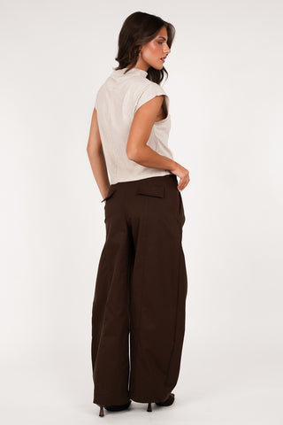 Balloon fit pantalon bruin - Mara