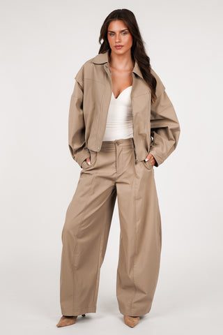 Jack dames oversized taupe - Mascha