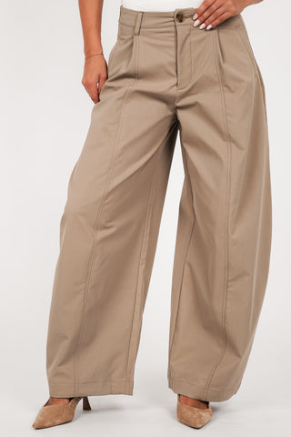 Balloon fit pantalon camel - Mara