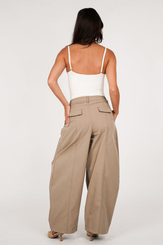 Balloon fit pantalon camel - Mara