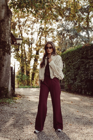 Jogger trousers with pinstripe brown - Emily