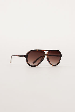 Pilotenbril tortoise met bruine glazen - Maureen