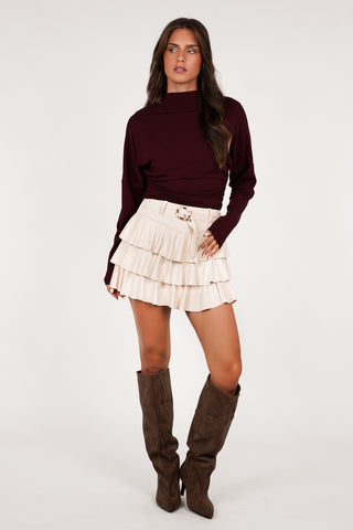 Top met lange mouwen bordeaux - Nora