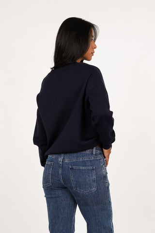 Oversized sweater tennis donker blauw - Nikky