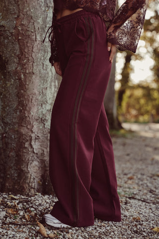 Jogger pantalon streep bordeaux/bruin - Emily