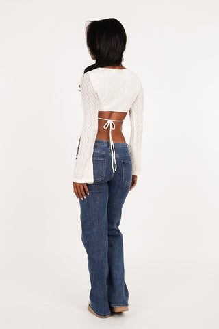 Straight leg jeans low waist donker blauw - Levy
