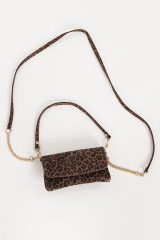 Leren clutch luipaard - Axelle