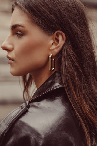 Statement ovale openhangers goud - Tessy