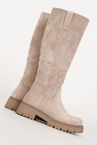 Hoge laarzen suede beige - Gloria