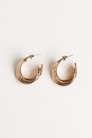 Statement oorbellen twisted goud - Estelle