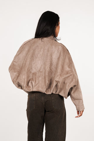 Oversized jacket suede khaki - Nora