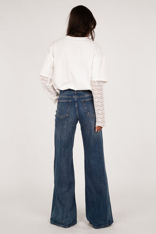 Tall wide leg jeans blauw - Jolie