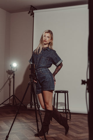 Playsuit denim donker blauw - Romy