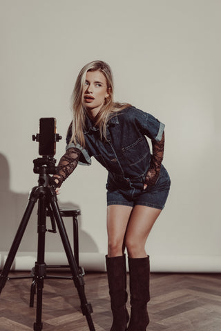 Playsuit denim donker blauw - Romy