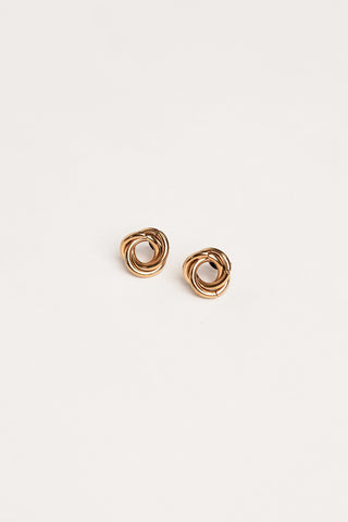 Ronde twist oorbellen goud - Alira